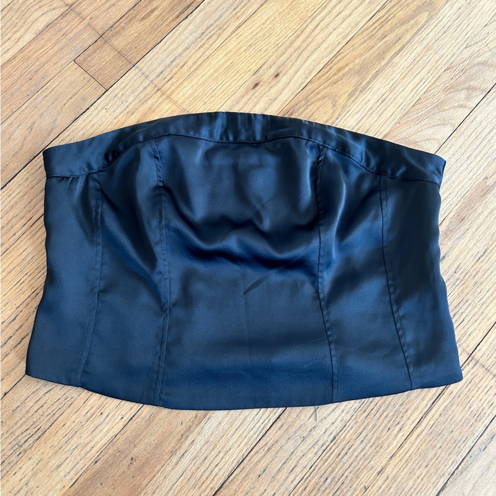 Wild Fable Black Ruched Strapless Top